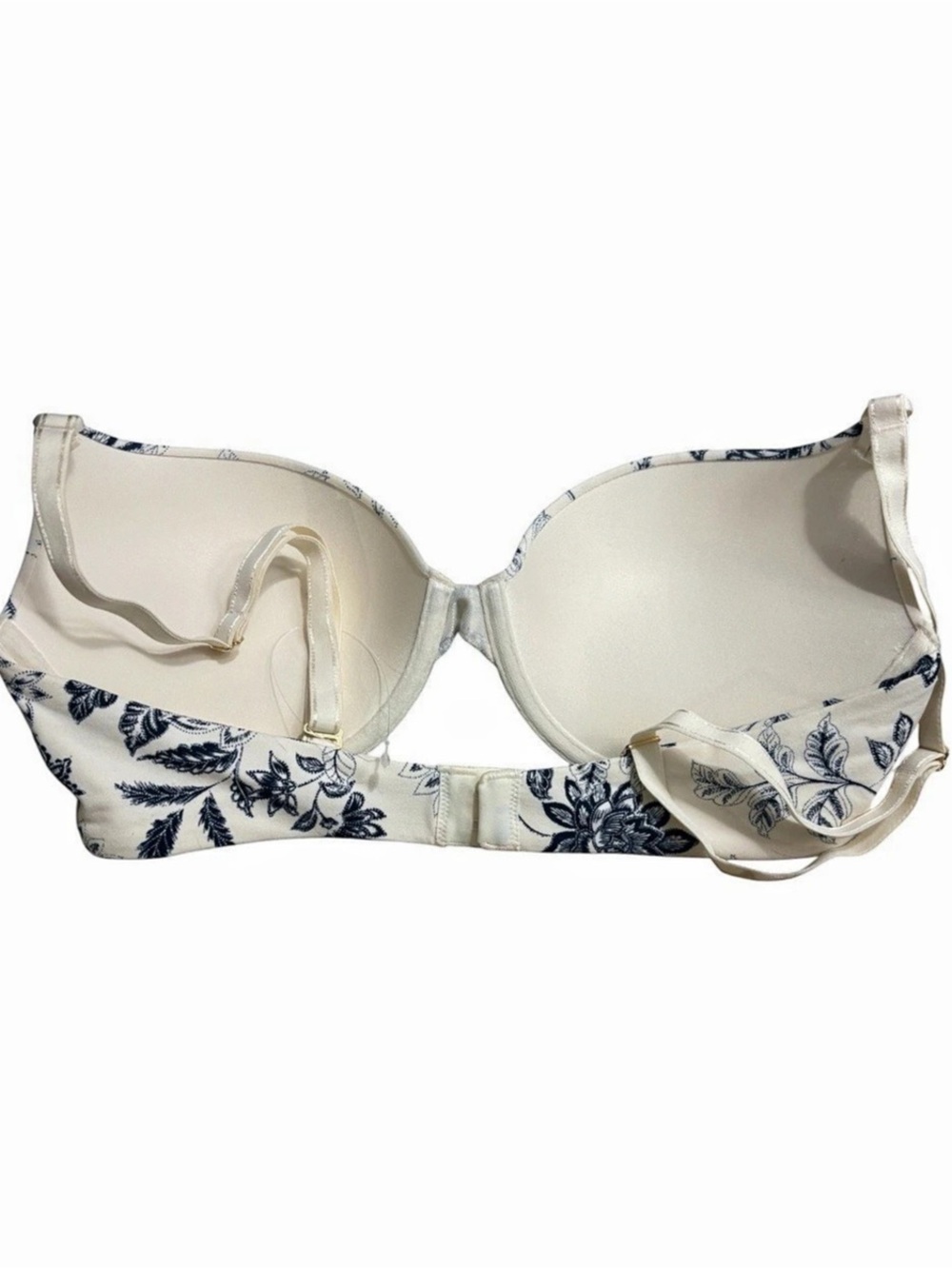 SOMA Embraceable Push Up Bra Floral White & Blue 34D — SO PRETTY!!! NWOT Washed - Picture 3 of 4